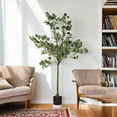 48 inches Faux Eucalyptus Tree with Branches in Black Nursery Pot