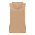 thumbnail image 7 of Fartey Women's Cotton Linen Tank Tops Fashion Raw Edge V Neck Tanks Summer Sleeveless Shirts Loose BreathableSolid Color Casual Camisoles Khaki S, 7 of 7