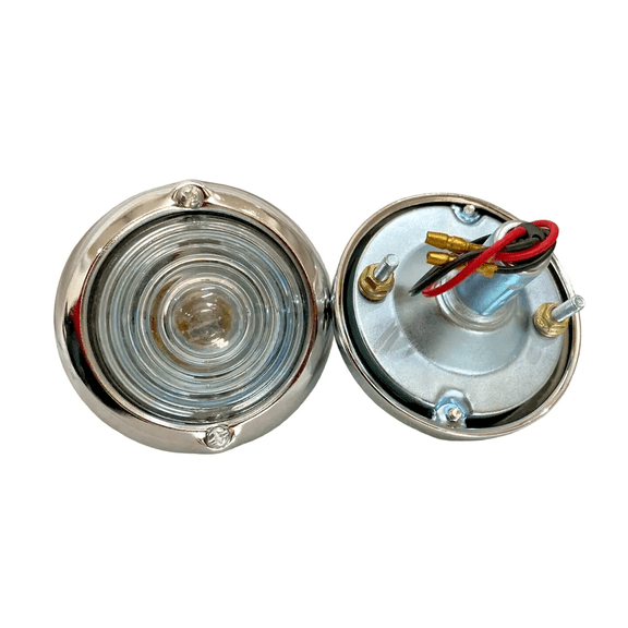 PARKING TURN SIGNAL INDICATOR CLEAR GLASS LIGHT CHROME JEEP WILLYS