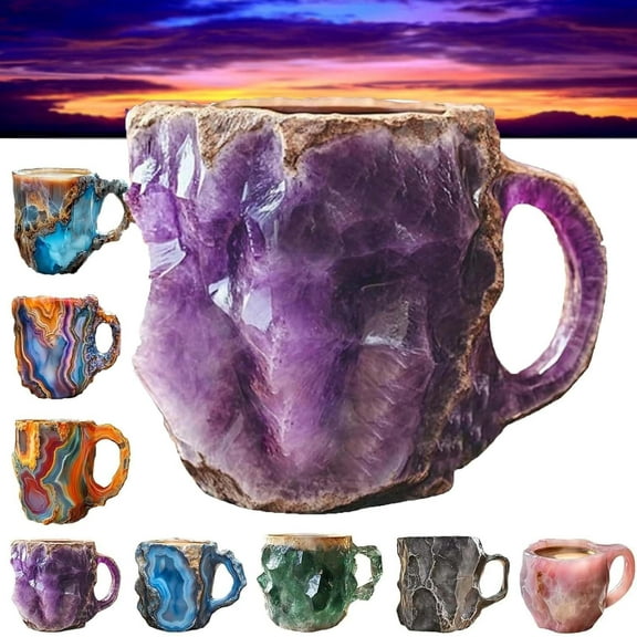 Colorful Mineral Crystal Coffee Mugs - Stunning Design, Perfect for Home & Office