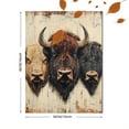 thumbnail image 3 of Qisvanset 12x16 Inch Vintage Bison Buffalo Canvas Wall Art, Western Prairie Rustic Art Decor for Cabin Farmhouse, 3 of 8