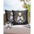 thumbnail image 6 of Pack of 2 Outdoor Pillow Covers, Abstract Bulldog Black Waterproof Square Throw Pillowcase Cushion Decorative Pillow Covers for Couch Patio Tent, 20x20 in, 6 of 6