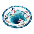 thumbnail image 2 of 3D Optical Illusion Christmas Round Rug, Non-Slip Washable Carpet with Snowman Ice Pond Print for Living Room, Bedroom and Entryway Holiday Decor, 19.69 Inch, 2 of 8