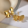 thumbnail image 4 of NICKSUN 18K Gold Plated Statement Stud Earrings for Women, Trendy Exquisite Retro Irregular Butterfly Love Bow Starfish Hypoallergenic Earring Jewelry Gift, 4 of 11