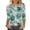 #01Multicolor, variant on Women's 3/4 Sleeve Blouses Spring Summer Womens Clothings Basic Tees Shirt Fashion Flowers Printed Round Neck Shirts Pullover Tops