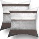 thumbnail image 1 of Fundas de Almohada de Color Marrón Oscuro, 18 X 18, Juego de 2 Almohadas a Rayas de Arte Abstracto Moderno, Gris Claro, Blanco, Granja, Funda de Almohada Decorativa para Exteriores, Funda de Cojín Cuadrada de Algodón para Sofá Cama en Casa, 1 of 6