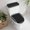 Obsidian, Charcoal, Jet Black, Silver, variant on Grey White Border Grids Toilet Lid Cover with Tank Cover Set 2pcs, Stretch Fabric Toilet Seat Protector, Geometric Frames Lines Washable Universal Fit Bathroom Accessories for Home Hotel Toilets