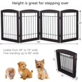 thumbnail image 4 of Dog Gate for The House Doorway Stairs Foldable Freestanding Indoor Pet Gate for Dogs Wooden Puppy Safety Fence 80" Wide 24" Height 4 Panels, Espresso, 4 of 18