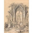 thumbnail image 3 of Francisco Javier Parcerisa Boada 19x24 Black Modern Framed Museum Art Print Titled - Church in Ruins (1856), 3 of 5