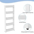 thumbnail image 4 of Lavish Home 5-Tier Slim Rolling Storage Cart with Wheels (White), 4 of 6