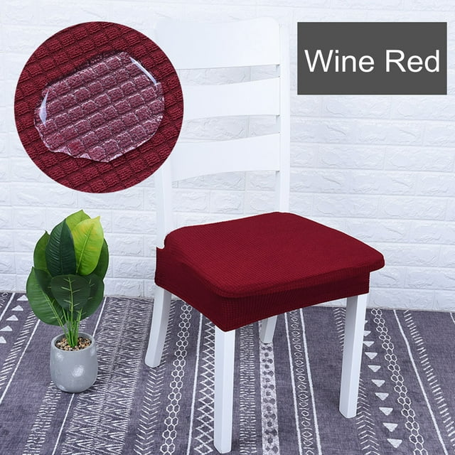 Stretch Dining Chair Seat Covers for Dining Room Removable Anti-Dust Chair Seat Protector Slipcovers