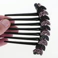 thumbnail image 3 of Unique Bargains 1 Pc Women Portable Hair Insert Combs for Straight Wavy Curly Hair Purple Resin Rhinestone, 3 of 3