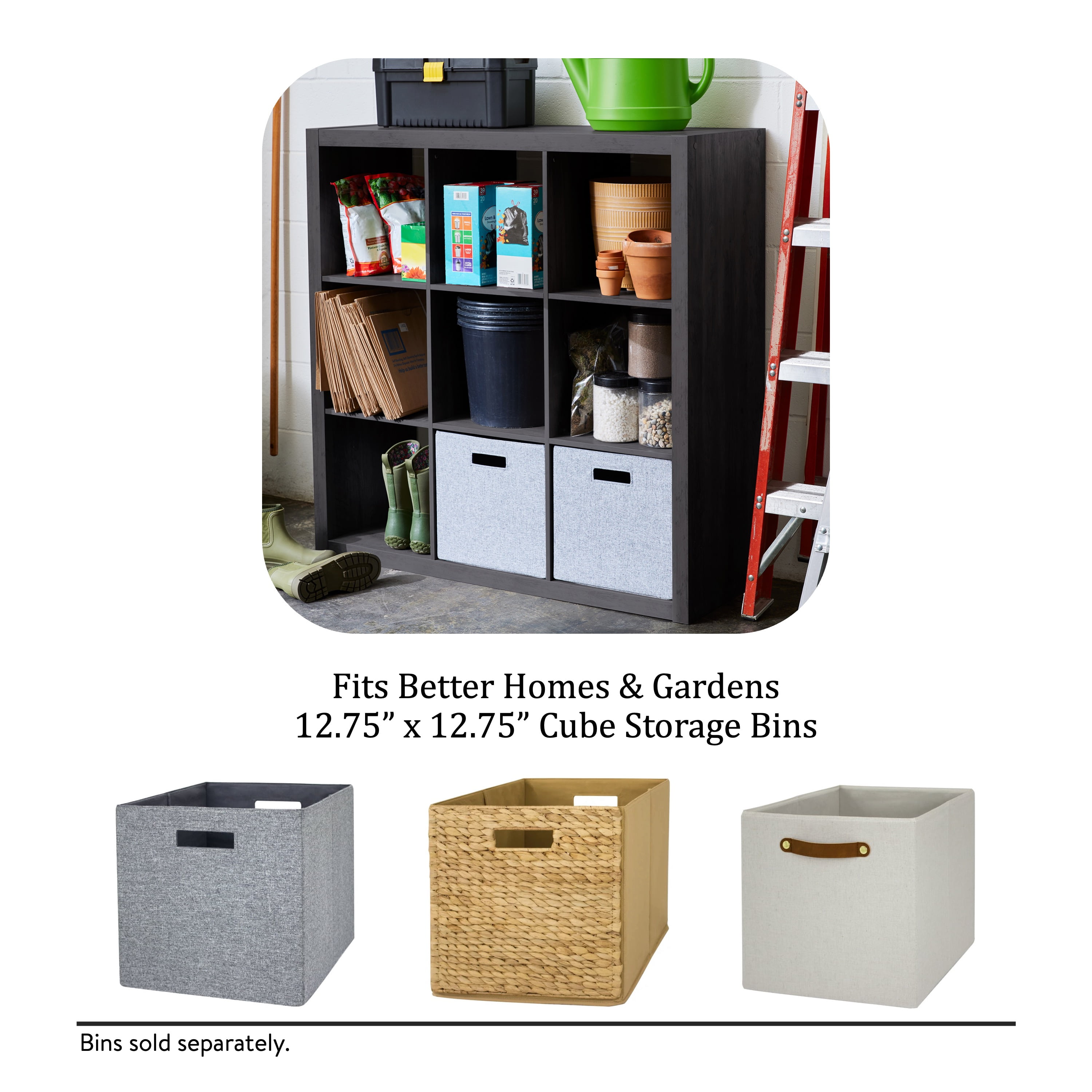 Better Homes & Gardens 9 Cube Storage Organizer, Charcoal