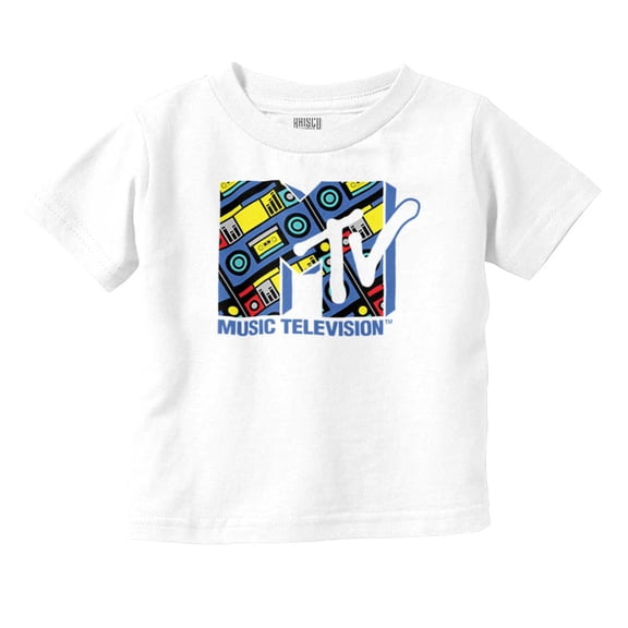 Cool Retro MTV Boombox Radio Logo Toddler Boy Girl T Shirt Infant Toddler Brisco Brands 6M
