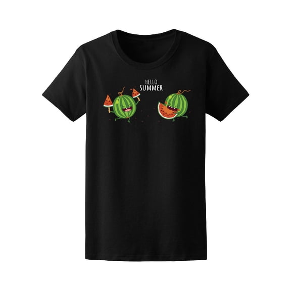 Hello Summer Watermelon Eating Tee Women's -Image by Shutterstock