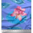 thumbnail image 1 of Soimoi Rayon Fabric Leaves & Lotus Flower Print Sewing Fabric Yard 56 Inch Wide, 1 of 1