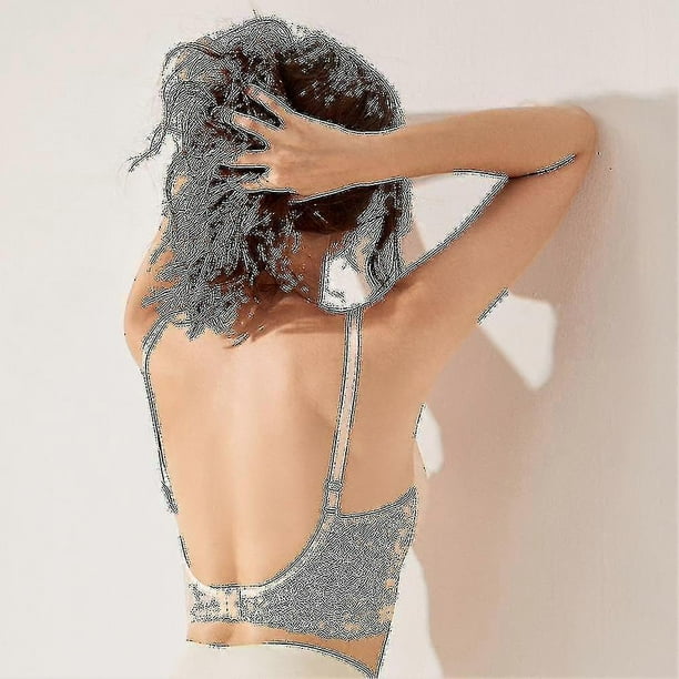 Backless Bra Invisible Bralette Lace Wedding Bras Low Back Underwear Push Up Brassiere Women Seamles
