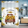 thumbnail image 6 of No Hook Shower Curtains with Snap-in Liner Set, Sunflower Truck Waterproof Hotel Style Bathroom Shower Curtain, Yellow Flowers Summer Botanical Watercolor Breathable Mesh Top Bath Curtains 72''x84'', 6 of 9