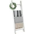 thumbnail image 2 of Honest Blanket Ladders for The Living Room, 5-Tier Blanket Holder, Wall-Leaning Blanket Rack, Ladder Shelves, Wooden Quilt Ladder, Farmhouse Decor, White, 2 of 12