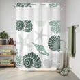 thumbnail image 6 of No Hook Shower Curtain, Sage Green Coastal Shower Curtains for Bathroom with See Through Top Window, Starfish Shell Coral Summer Beach Ocean Waterproof & Washable Bath Curtain Extra Long 72"x96", 6 of 9