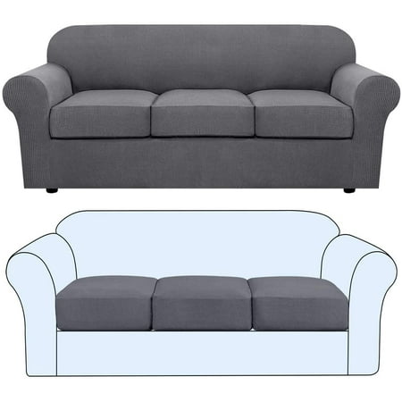 4 Pieces Sofa Covers Base Cover Plus 3, 3 Seat Individual Cushion Sofa Covers