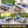 thumbnail image 5 of Navy Blue Christmas Table Cloths for 8 Foot Rectangle Tables, Snowman Xmas Snowflake Ball Winter Patio Waterproof Elastic Fitted Tablecloths, Washable Rectangular Table Cover for Camping, 5 of 8
