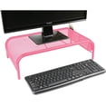 thumbnail image 1 of Mind Reader MESHM-PNK Monitor Stand, Metal Mesh Riser & Desk Organizer, Pink, 1 of 5