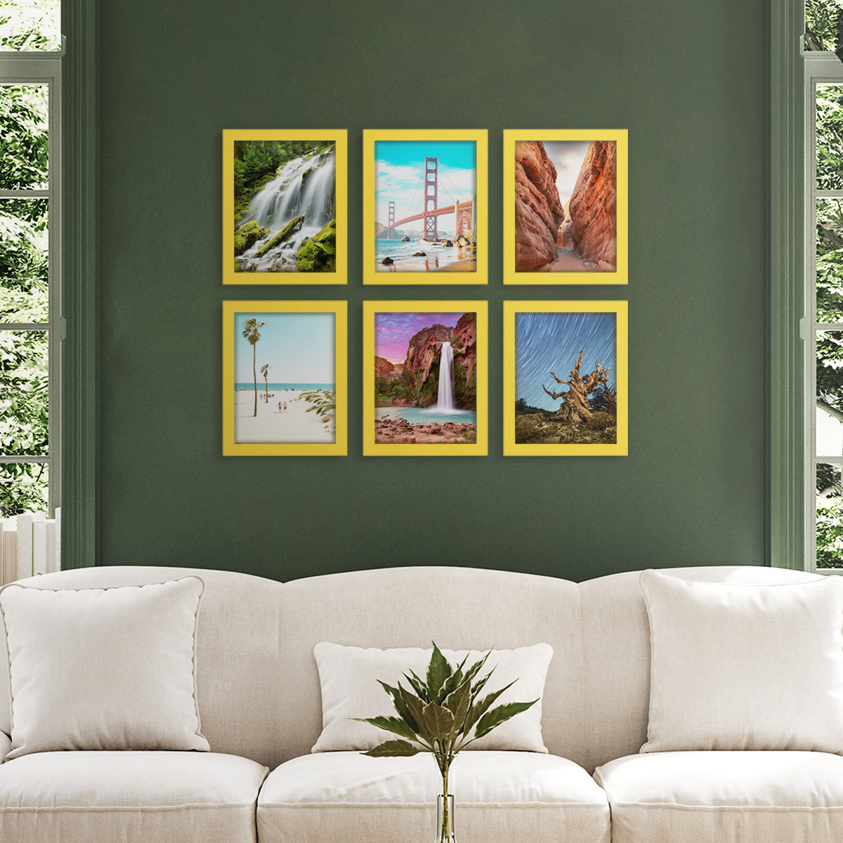 Wexford Home Modern 8" x 10" Yellow Picture Frame (Set of 6)