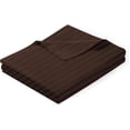 thumbnail image 2 of 600 Thread Count Egyptian Cotton Flat Sheet – 1 Piece, Stripe Chocolate Grand King (110" x 125") Size, 2 of 5