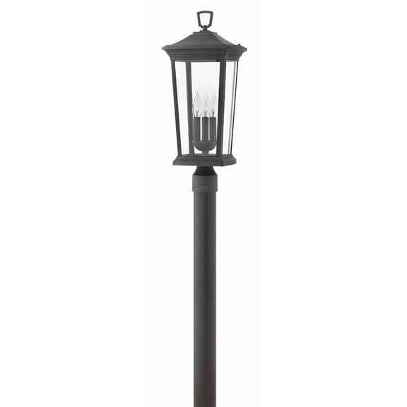 3 Light Large Outdoor Low Voltage Post Top or Pier Mount Lantern in Traditional Style 10 inches Wide By 22.75 inches High-Museum Black Finish-E12