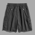 thumbnail image 3 of Men Shorts Cargo Shorts Running Shorts Multiple Utility Pockets Elastic Waist Cotton Hiking Shorts Mens Cargo Shorts Dark Gray M, 3 of 3