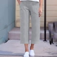 thumbnail image 2 of ABATAB Capri Pants for Womens Wide Leg Baggy Lounge Crop Pants Loose Fit Pure Color Comfy Casual Capris with Deep Pockets, 2 of 5