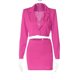 thumbnail image 3 of Falda Conjunto de 2 piezas para mujer, conjunto informal de 2 piezas a juego, conjuntos de trabajo cortos ajustados y pequeños Kuymtek Rosa Roja S para Mujer, 3 of 8