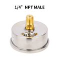 thumbnail image 4 of MEASUREMAN-medidor de presión lleno de glicerina, tamaño de esfera de 2-1/2 pulgadas, 0-200psi/kpa, caja de acero inoxidable 304, montaje central trasero de 1/4 pulgadas NPT, 4 of 5