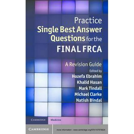 Practice Single Best Answer Questions for the Final FRCA - (Best Final Jeopardy Questions)