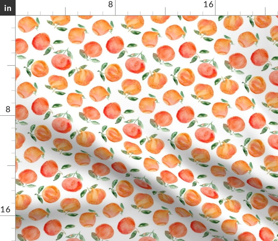 Watercolor Citrus Orange Clementine Tangerine Fabric Printed by Spoonflower BTY 