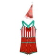 thumbnail image 3 of ZDHoor Girls Striped Candy Cane Christmas Costumes CrissCross Back Ballet Dance Gymnastics Leotard Bodysuits Red-D 8, 3 of 7
