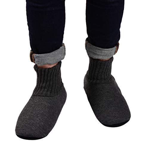 Panda Bros Slipper Socks Soft Cozy Thick House Indoor Boot Sock Shoes with Anti-Skid Bottom Soles for Men's 