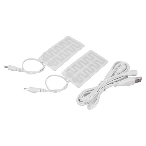 Fibra 2 Uds Película Calefactora USB 3,5x1,8 Pulgadas Fibra De Carbono Suave Segura Lavable A Máquina Almohadilla Calefactora Eléctrica Para Guantes Calcetines Zapatos