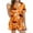 Orange, variant on CONFREE Womens Halloween Pajamas Short Sleeve Cartoon Pumpkin Ghost Satin Sleepwear Tops Pants Hallowmas Pjs For Women Cozy Nightwear