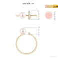 thumbnail image 5 of Angara Japanese Akoya Cultured Pearl and Diamond Bar Ring in 14K Yellow Gold for Women | June Birthstone Jewelry for Her, 5 of 8