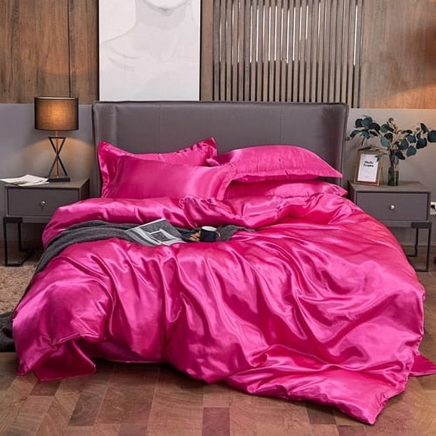 Juego de cama de satén - Hot Pink