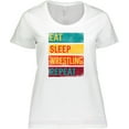 thumbnail image 3 of Inktastic Eat Sleep Wrestling Repeat Gift Women's Plus Size T-Shirt, 3 of 5