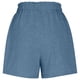 thumbnail image 4 of Pantalones cortos holgados de cintura alta para mujer, cómodos para las vacaciones de verano, con cordón en la cintura y color liso., 4 of 5