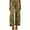 Green, variant on Womens Vintage Floral Printed Wide Leg Jeans Patchwork Distressed Loose Denim Trousers Blue M