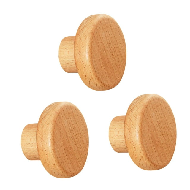Ganchos para abrigos de madera de 3 piezas, perchero Circular para ropa, colgador decorativo, ganchos de pared redondos organizadores, soporte para co 5 cm de diámetro