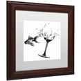 thumbnail image 2 of Trademark Fine Art 'Fish & Wine Glass' Canvas Art by Nick Bantock, White Matte, Wood Frame, 2 of 4