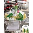 thumbnail image 4 of Outdoor Tablecloth with Umbrella Hole and Zipper, Christmas Tree Round Table Cloth 60 Inch Waterproof Tablecloth, Xmas Snowflake Winter Green Pine Tree Vintage Picnic Table Cover for Patio Camping, 4 of 7