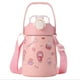 thumbnail image 4 of Greeniant Botella de agua con correa y pajita para mujer, taza a prueba de fugas de gran capacidad, tazas para beber multiusos de viaje de acero Kits de desorden para acampar Rosa Greeniant OD014862-02, 4 of 6