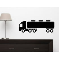 Tanker Truck Wall Decor for Boys Room Semi Wall Art Graphic Decal Sticker 23x8-Inch Black